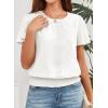 imageFalechay Womens Summer Tops Scoop Neck Ruffle Sleeve Shirts Cute Pleated Front Blouses Dressy Casual 2026White