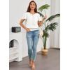 imageFalechay Womens Summer Tops Scoop Neck Ruffle Sleeve Shirts Cute Pleated Front Blouses Dressy Casual 2026White