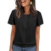 imageFalechay Womens Summer Tops Scoop Neck Ruffle Sleeve Shirts Cute Pleated Front Blouses Dressy Casual 2026Black