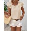 imageFalechay Womens Bow Tie Back Tops Round Neck Ruffle Short Sleeve Shirts Cute Babydoll Chiffon Tee Women Summer Trendy TunicApricot