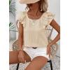 imageFalechay Womens Bow Tie Back Tops Round Neck Ruffle Short Sleeve Shirts Cute Babydoll Chiffon Tee Women Summer Trendy TunicApricot