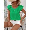 imageFalechay Womens Bow Tie Back Tops Round Neck Ruffle Short Sleeve Shirts Cute Babydoll Chiffon Tee Women Summer Trendy TunicBright Green