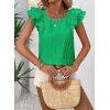 imageFalechay Womens Bow Tie Back Tops Round Neck Ruffle Short Sleeve Shirts Cute Babydoll Chiffon Tee Women Summer Trendy TunicBright Green