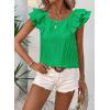 imageFalechay Womens Bow Tie Back Tops Round Neck Ruffle Short Sleeve Shirts Cute Babydoll Chiffon Tee Women Summer Trendy TunicBright Green