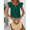 imageFalechay Womens Bow Tie Back Tops Round Neck Ruffle Short Sleeve Shirts Cute Babydoll Chiffon Tee Women Summer Trendy TunicDark Green