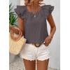 imageFalechay Womens Bow Tie Back Tops Round Neck Ruffle Short Sleeve Shirts Cute Babydoll Chiffon Tee Women Summer Trendy TunicDark Grey