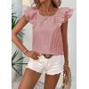 imageFalechay Womens Bow Tie Back Tops Round Neck Ruffle Short Sleeve Shirts Cute Babydoll Chiffon Tee Women Summer Trendy TunicDusty Rose