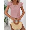 imageFalechay Womens Bow Tie Back Tops Round Neck Ruffle Short Sleeve Shirts Cute Babydoll Chiffon Tee Women Summer Trendy TunicDusty Rose