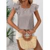 imageFalechay Womens Bow Tie Back Tops Round Neck Ruffle Short Sleeve Shirts Cute Babydoll Chiffon Tee Women Summer Trendy TunicGray Beige