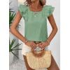 imageFalechay Womens Bow Tie Back Tops Round Neck Ruffle Short Sleeve Shirts Cute Babydoll Chiffon Tee Women Summer Trendy TunicGreen