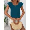 imageFalechay Womens Bow Tie Back Tops Round Neck Ruffle Short Sleeve Shirts Cute Babydoll Chiffon Tee Women Summer Trendy TunicLake Blue