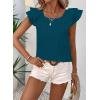imageFalechay Womens Bow Tie Back Tops Round Neck Ruffle Short Sleeve Shirts Cute Babydoll Chiffon Tee Women Summer Trendy TunicLake Blue