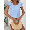 imageFalechay Womens Bow Tie Back Tops Round Neck Ruffle Short Sleeve Shirts Cute Babydoll Chiffon Tee Women Summer Trendy TunicLight Blue
