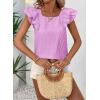imageFalechay Womens Bow Tie Back Tops Round Neck Ruffle Short Sleeve Shirts Cute Babydoll Chiffon Tee Women Summer Trendy TunicMauve Purple