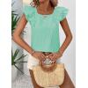imageFalechay Womens Bow Tie Back Tops Round Neck Ruffle Short Sleeve Shirts Cute Babydoll Chiffon Tee Women Summer Trendy TunicMint Green