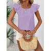 imageFalechay Womens Bow Tie Back Tops Round Neck Ruffle Short Sleeve Shirts Cute Babydoll Chiffon Tee Women Summer Trendy TunicPurple