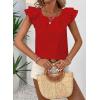imageFalechay Womens Bow Tie Back Tops Round Neck Ruffle Short Sleeve Shirts Cute Babydoll Chiffon Tee Women Summer Trendy TunicRed