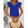 imageFalechay Womens Bow Tie Back Tops Round Neck Ruffle Short Sleeve Shirts Cute Babydoll Chiffon Tee Women Summer Trendy TunicRoyal Blue