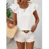 imageFalechay Womens Bow Tie Back Tops Round Neck Ruffle Short Sleeve Shirts Cute Babydoll Chiffon Tee Women Summer Trendy TunicWhite