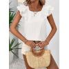 imageFalechay Womens Bow Tie Back Tops Round Neck Ruffle Short Sleeve Shirts Cute Babydoll Chiffon Tee Women Summer Trendy TunicWhite