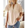 imageFalechay Womens Tops Butterfly Sleeve V Neck Blouses for Women Dressy Casual Flowy Swiss Dot Ruffle Short Sleeve ShirtsApricot