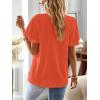 imageFalechay Womens Tops Butterfly Sleeve V Neck Blouses for Women Dressy Casual Flowy Swiss Dot Ruffle Short Sleeve ShirtsBright Orange