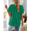 imageFalechay Womens Tops Butterfly Sleeve V Neck Blouses for Women Dressy Casual Flowy Swiss Dot Ruffle Short Sleeve ShirtsClover Green