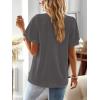 imageFalechay Womens Tops Butterfly Sleeve V Neck Blouses for Women Dressy Casual Flowy Swiss Dot Ruffle Short Sleeve ShirtsDark Gray