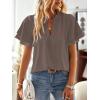imageFalechay Womens Tops Butterfly Sleeve V Neck Blouses for Women Dressy Casual Flowy Swiss Dot Ruffle Short Sleeve ShirtsDusty Purple