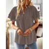 imageFalechay Womens Tops Butterfly Sleeve V Neck Blouses for Women Dressy Casual Flowy Swiss Dot Ruffle Short Sleeve ShirtsDusty Purple