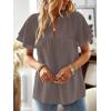 imageFalechay Womens Tops Butterfly Sleeve V Neck Blouses for Women Dressy Casual Flowy Swiss Dot Ruffle Short Sleeve ShirtsDusty Purple