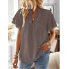 imageFalechay Womens Tops Butterfly Sleeve V Neck Blouses for Women Dressy Casual Flowy Swiss Dot Ruffle Short Sleeve ShirtsDusty Purple