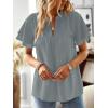 imageFalechay Womens Tops Butterfly Sleeve V Neck Blouses for Women Dressy Casual Flowy Swiss Dot Ruffle Short Sleeve ShirtsGraygreen