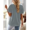 imageFalechay Womens Tops Butterfly Sleeve V Neck Blouses for Women Dressy Casual Flowy Swiss Dot Ruffle Short Sleeve ShirtsGraygreen