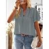 imageFalechay Womens Tops Butterfly Sleeve V Neck Blouses for Women Dressy Casual Flowy Swiss Dot Ruffle Short Sleeve ShirtsGraygreen