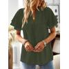 imageFalechay Womens Tops Butterfly Sleeve V Neck Blouses for Women Dressy Casual Flowy Swiss Dot Ruffle Short Sleeve ShirtsGreen1