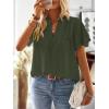 imageFalechay Womens Tops Butterfly Sleeve V Neck Blouses for Women Dressy Casual Flowy Swiss Dot Ruffle Short Sleeve ShirtsGreen1