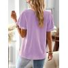 imageFalechay Womens Tops Butterfly Sleeve V Neck Blouses for Women Dressy Casual Flowy Swiss Dot Ruffle Short Sleeve ShirtsLight Purple