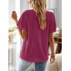 imageFalechay Womens Tops Butterfly Sleeve V Neck Blouses for Women Dressy Casual Flowy Swiss Dot Ruffle Short Sleeve ShirtsMagenta