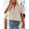 imageFalechay Womens Tops Butterfly Sleeve V Neck Blouses for Women Dressy Casual Flowy Swiss Dot Ruffle Short Sleeve ShirtsOatmeal