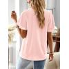 imageFalechay Womens Tops Butterfly Sleeve V Neck Blouses for Women Dressy Casual Flowy Swiss Dot Ruffle Short Sleeve ShirtsPink1