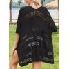 imageFalechay Women Bathing Suit Cover Up Summer Crochet Geometric Beach Swimsuit Coverup Mesh Knit Vacation Outfits Resort WearBlack
