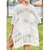 imageFalechay Women Bathing Suit Cover Up Summer Crochet Geometric Beach Swimsuit Coverup Mesh Knit Vacation Outfits Resort WearWhite
