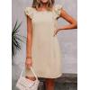 imageFalechay Womens Summer Dresses Bow Tie Back Sundresses for Women Ruffle Short Sleeve Dress Casual Cute Sundress with PocketsApricot