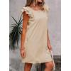 imageFalechay Womens Summer Dresses Bow Tie Back Sundresses for Women Ruffle Short Sleeve Dress Casual Cute Sundress with PocketsApricot