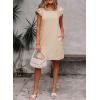imageFalechay Womens Summer Dresses Bow Tie Back Sundresses for Women Ruffle Short Sleeve Dress Casual Cute Sundress with PocketsApricot