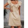 imageFalechay Womens Summer Dresses Bow Tie Back Sundresses for Women Ruffle Short Sleeve Dress Casual Cute Sundress with PocketsApricot