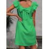imageFalechay Womens Summer Dresses Bow Tie Back Sundresses for Women Ruffle Short Sleeve Dress Casual Cute Sundress with PocketsBright Green
