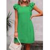 imageFalechay Womens Summer Dresses Bow Tie Back Sundresses for Women Ruffle Short Sleeve Dress Casual Cute Sundress with PocketsBright Green