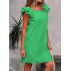 imageFalechay Womens Summer Dresses Bow Tie Back Sundresses for Women Ruffle Short Sleeve Dress Casual Cute Sundress with PocketsBright Green